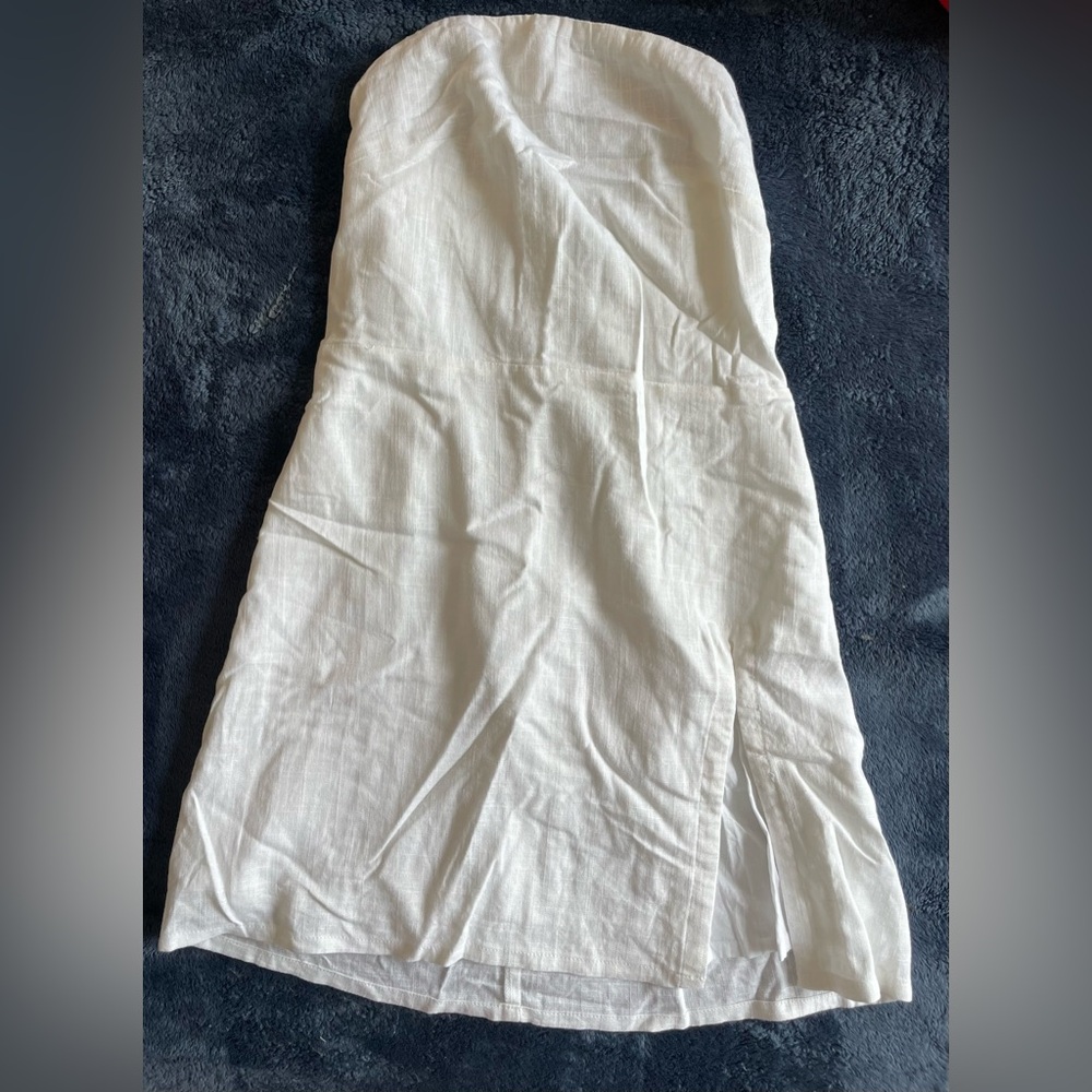 SNDYS White Linen Mini Dress